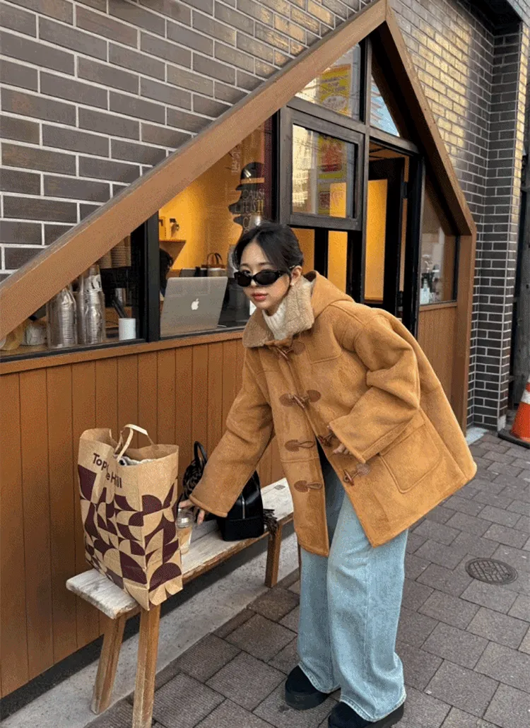 フード付トグルボタンムートン風コート | sundaymoore | 詳細画像1