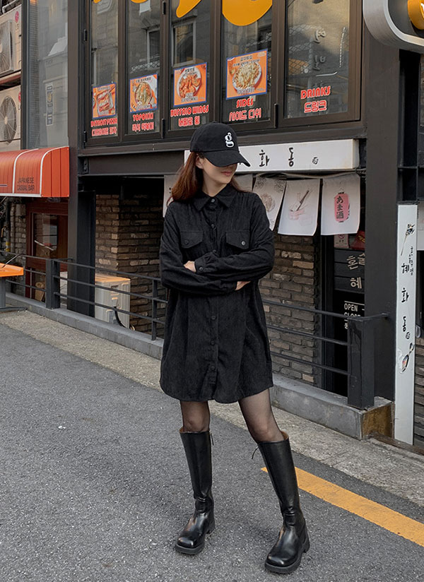 STUDIOS　ベルト付きコーデュロイシャツ ms6152- Fly Front Corduroy Shirts コーデュロイシャツ（シャツ