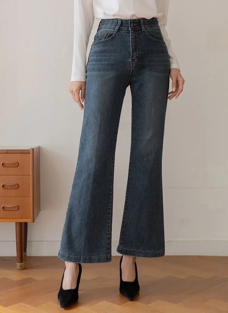 裏起毛内ゴムストレッチフレアデニムパンツ | ODE | 詳細画像1