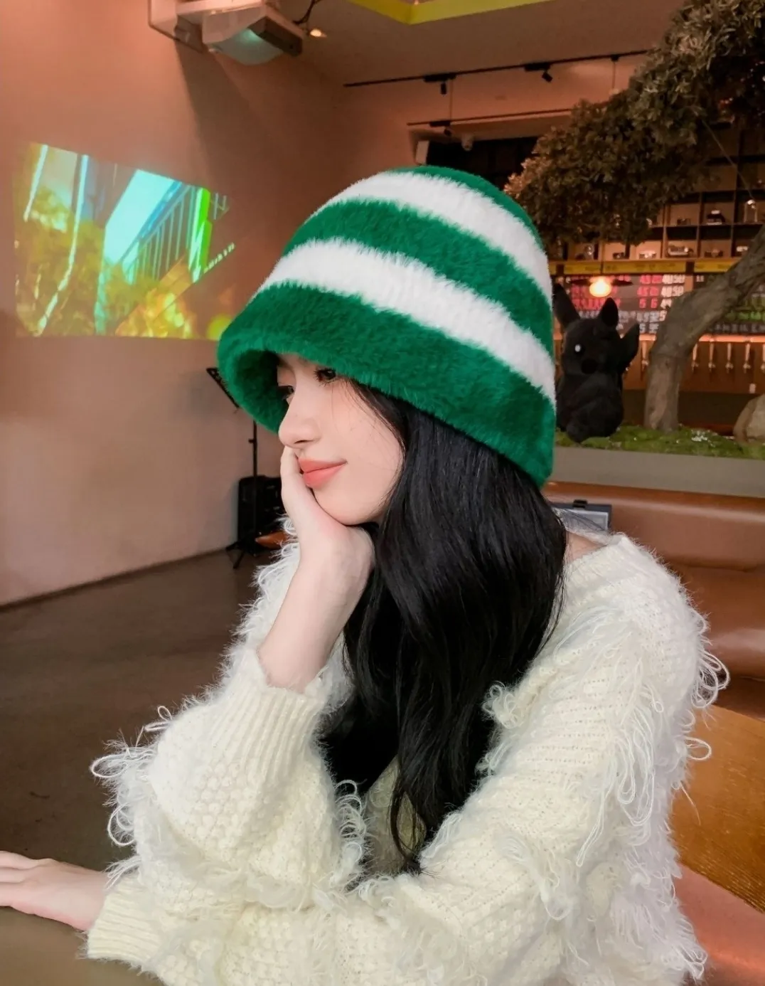 ボーダーエコファーバケットハット | 詳細画像1