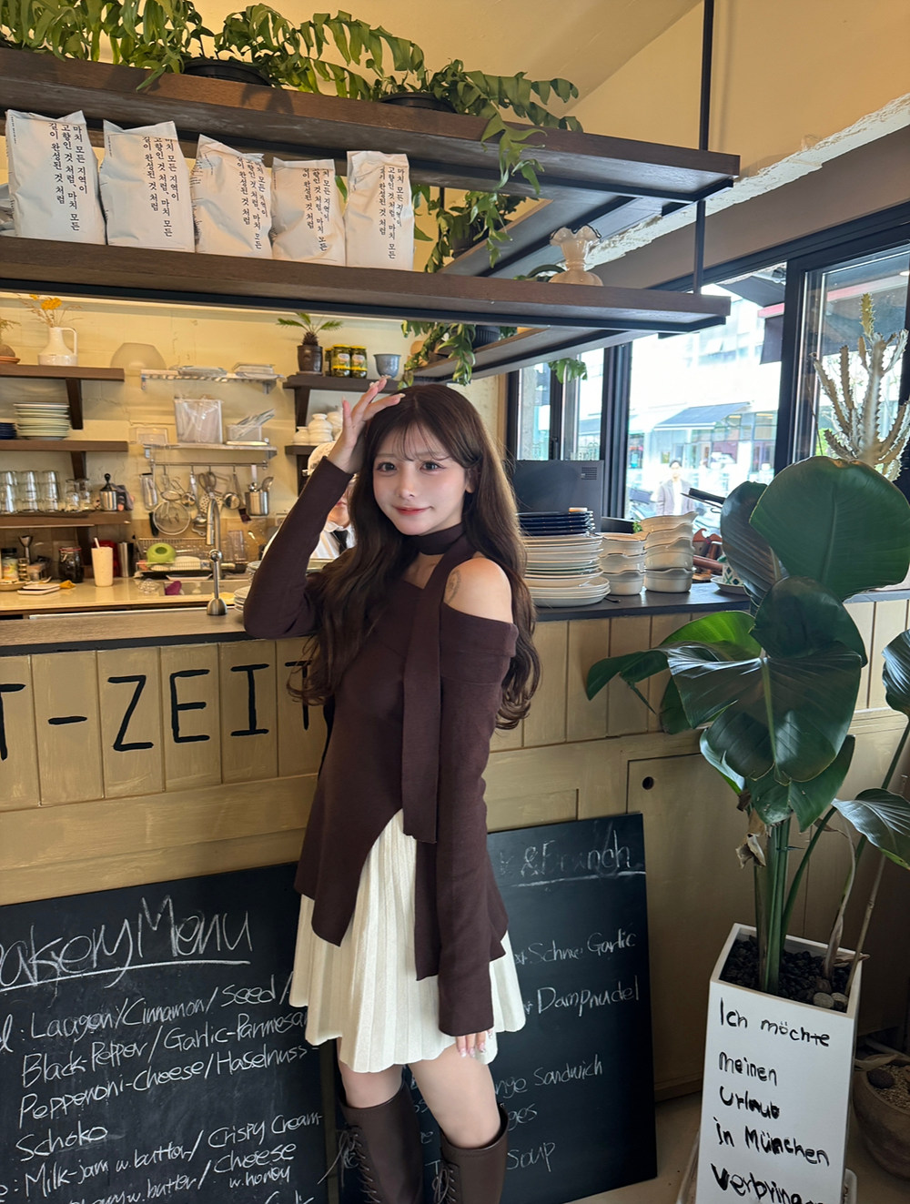 ストラップ付オフショルAラインニット | 詳細画像3