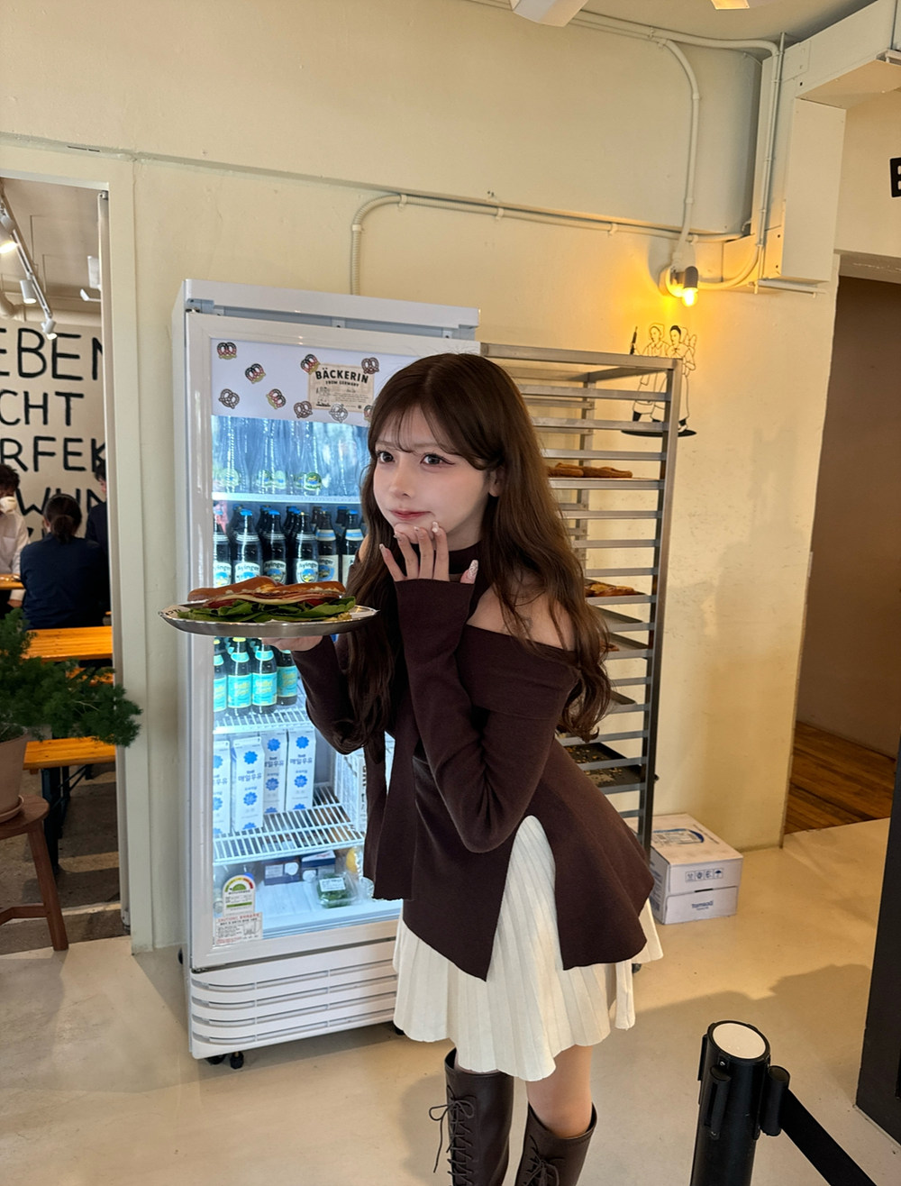 ストラップ付オフショルAラインニット | 詳細画像6