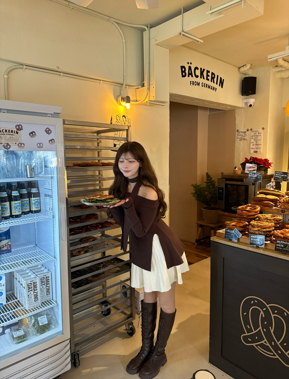 ストラップ付オフショルAラインニット | 詳細画像9