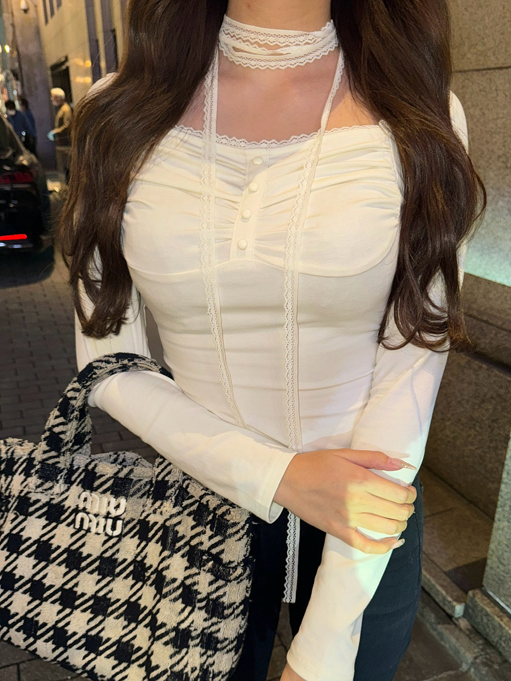 ストラップ付シャーリングスクエアネックTシャツ | 詳細画像10