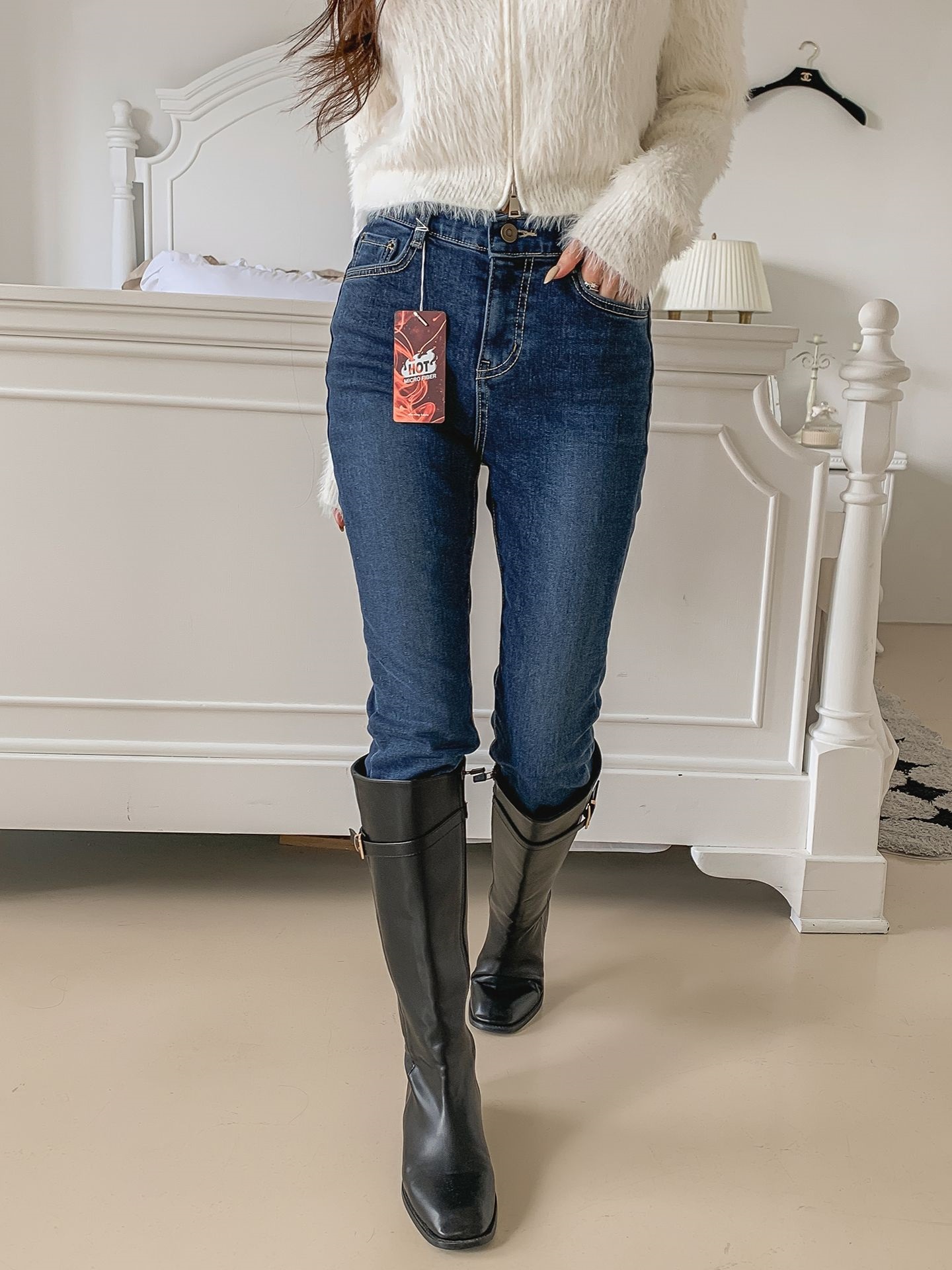 裏起毛イージースリムストレートデニムパンツ | 詳細画像11