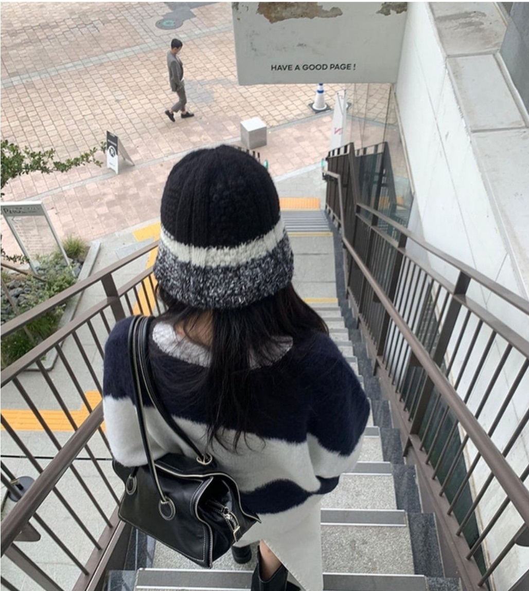 メランジ配色ニットバケットハット | 詳細画像5