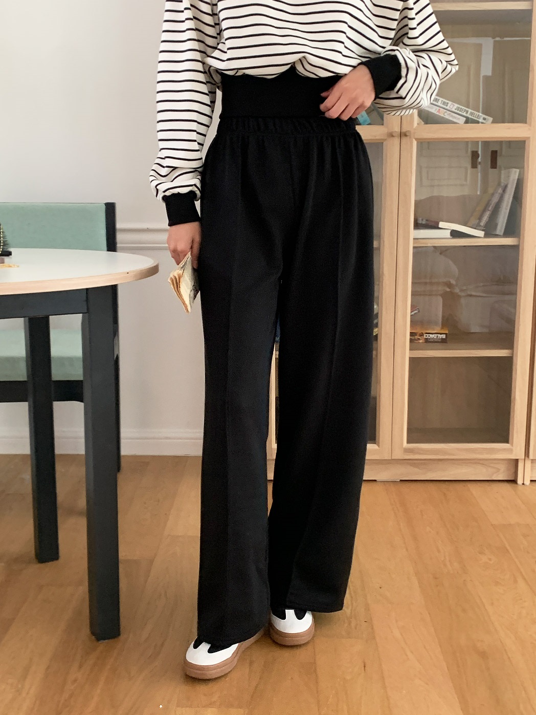 裏起毛ショルダーボタンボーダースウェット&パンツSET | 詳細画像12