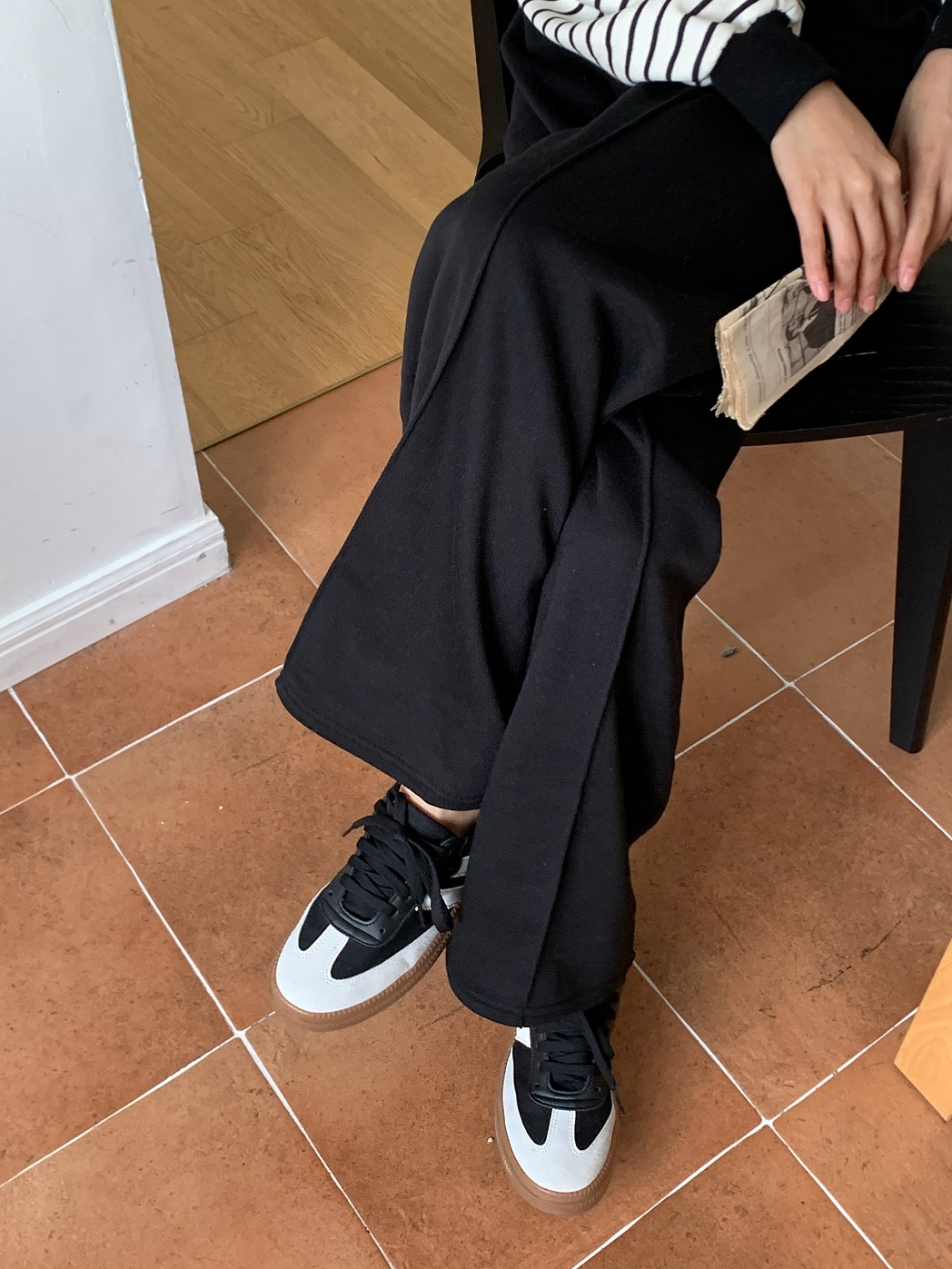 裏起毛ショルダーボタンボーダースウェット&パンツSET | 詳細画像15