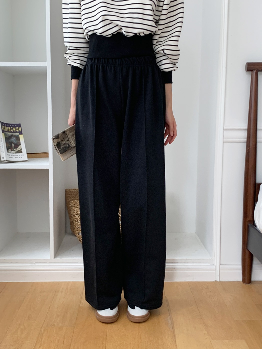 裏起毛ショルダーボタンボーダースウェット&パンツSET | 詳細画像17