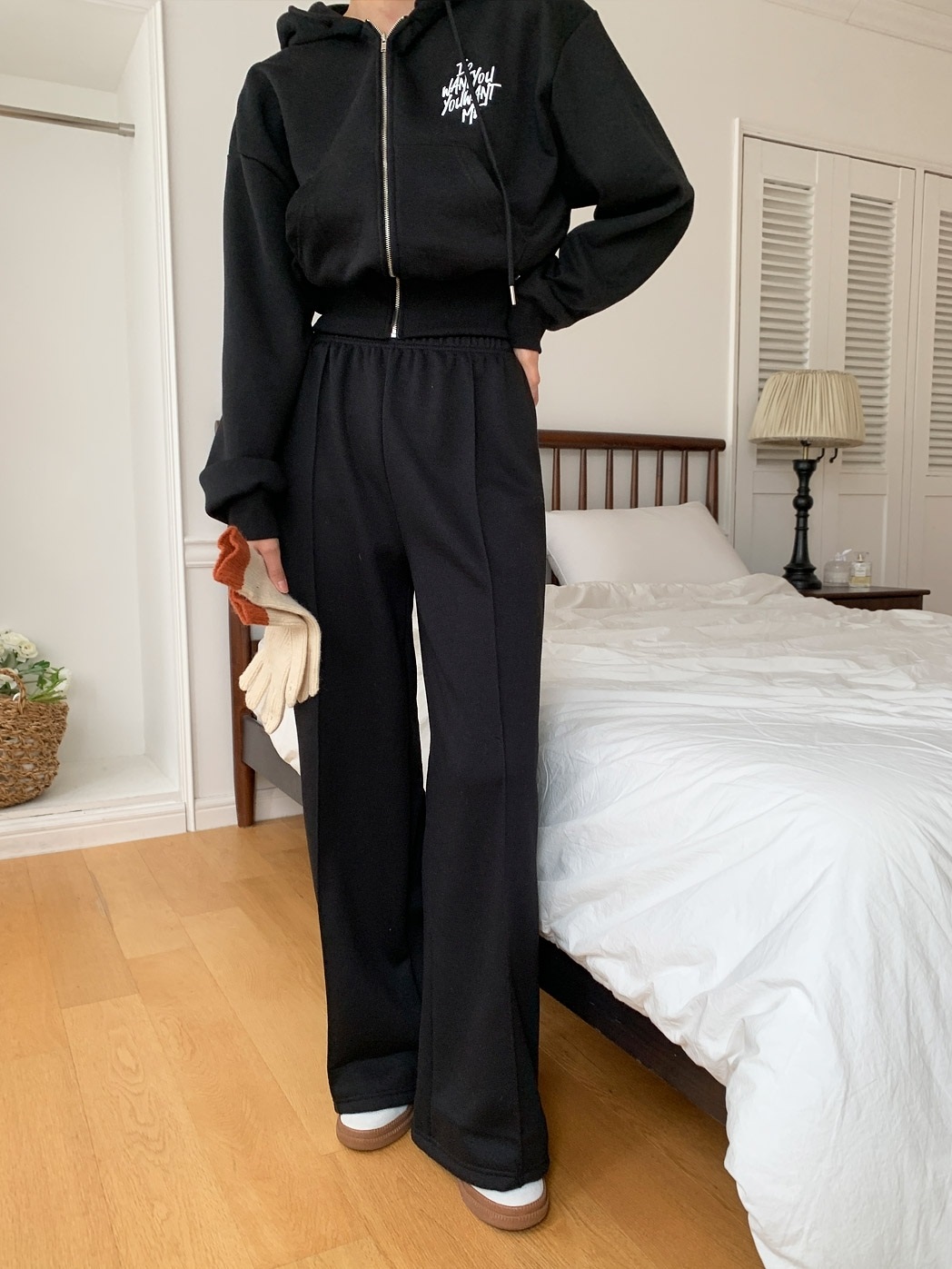 裏起毛バックレタリングジップパーカー&パンツSET | 詳細画像5