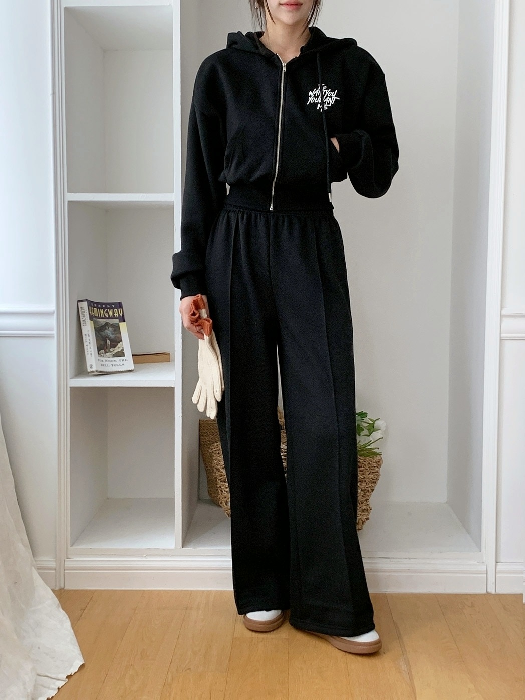 裏起毛バックレタリングジップパーカー&パンツSET | 詳細画像8