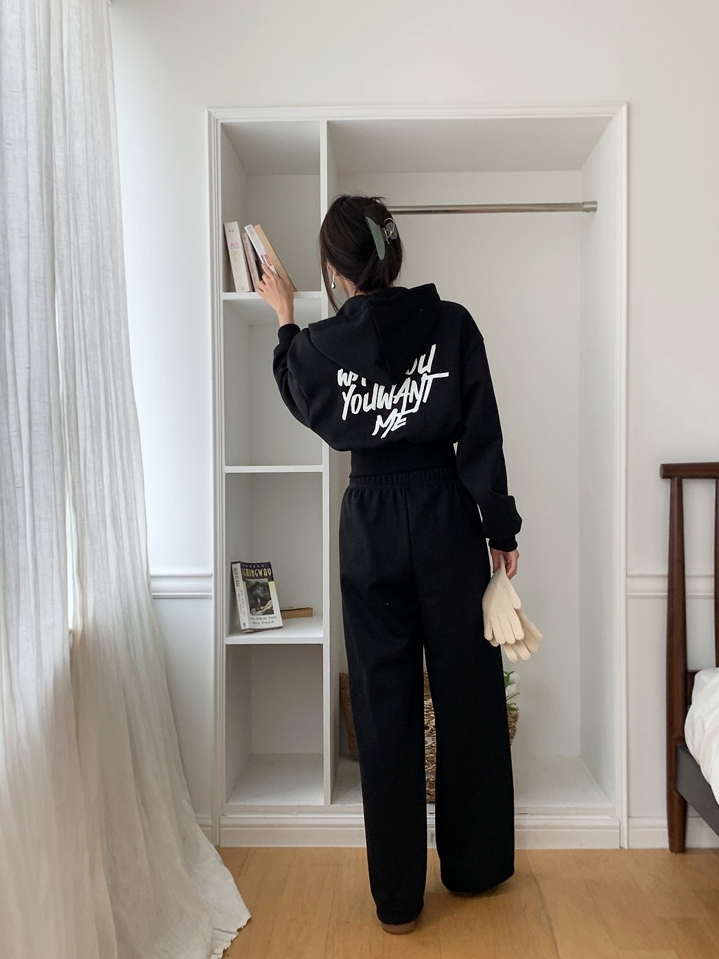 裏起毛バックレタリングジップパーカー&パンツSET | 詳細画像12