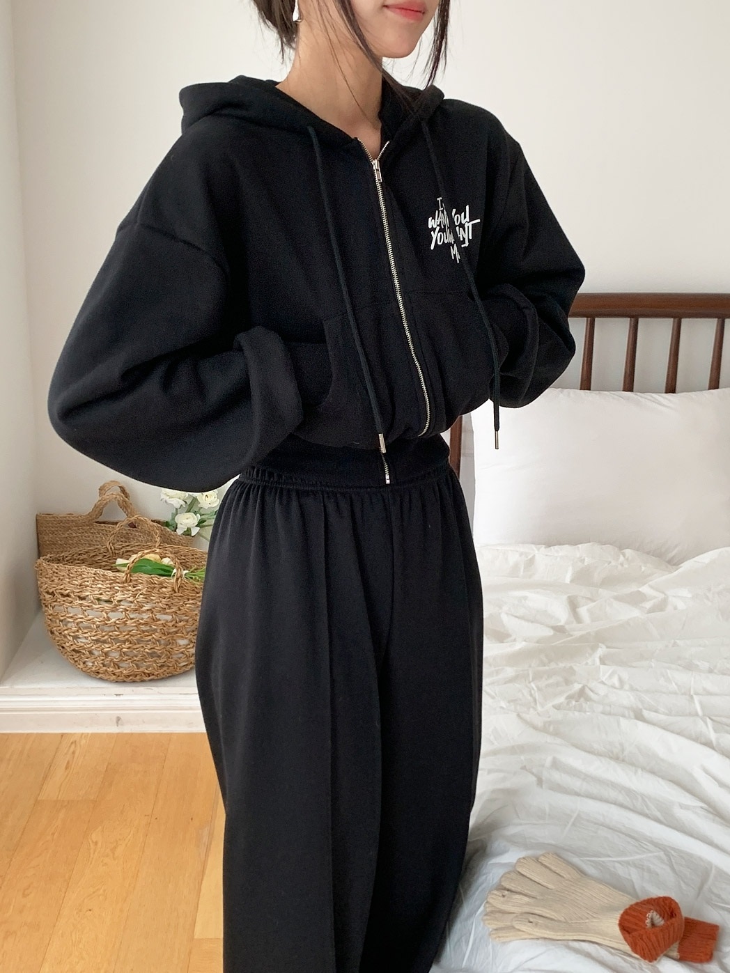 裏起毛バックレタリングジップパーカー&パンツSET | 詳細画像17