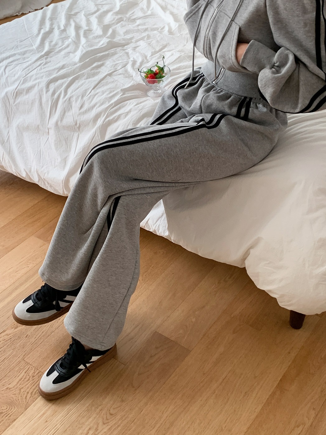 裏起毛配色ラインパワショルジップパーカー&パンツSET | 詳細画像12