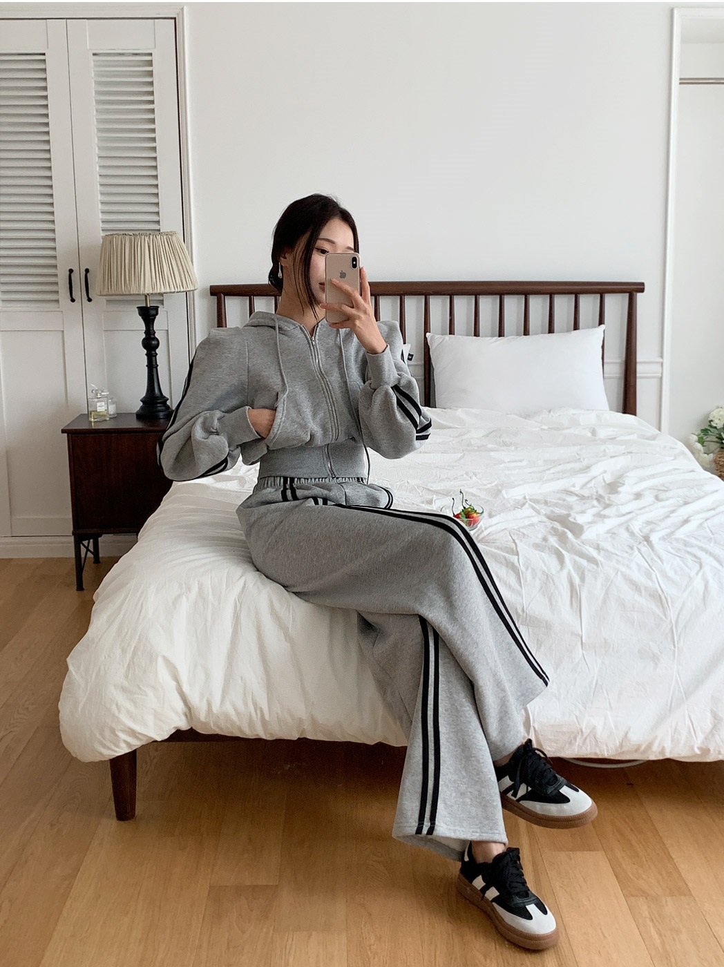 裏起毛配色ラインパワショルジップパーカー&パンツSET | 詳細画像15