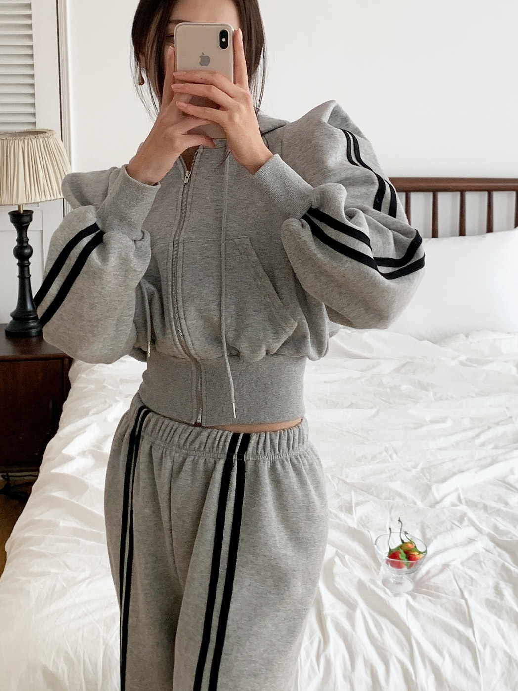 裏起毛配色ラインパワショルジップパーカー&パンツSET | 詳細画像17