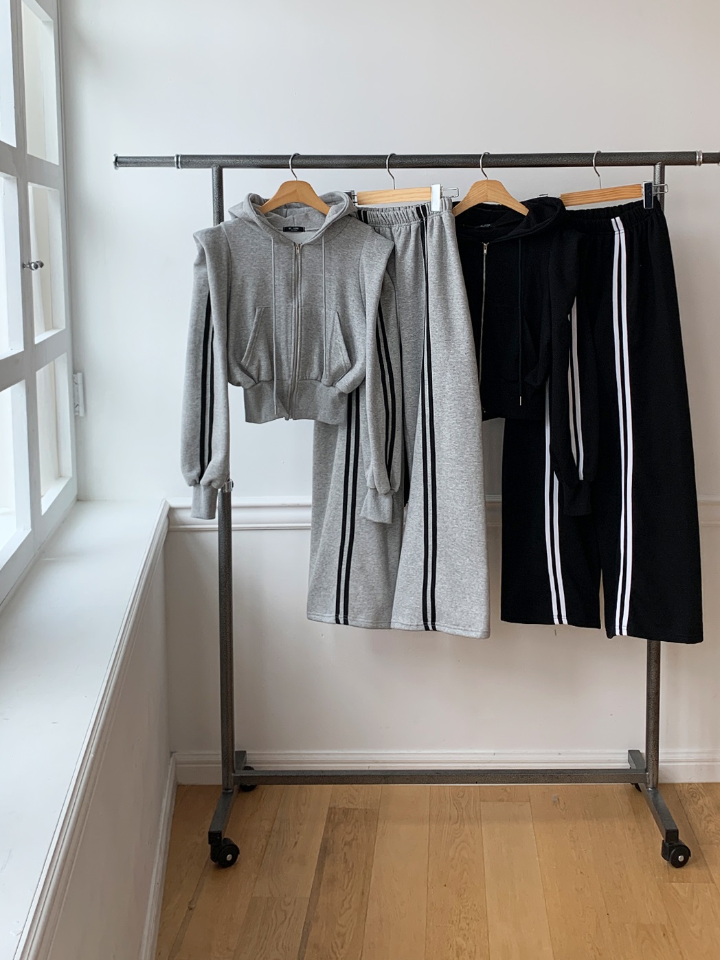 裏起毛配色ラインパワショルジップパーカー&パンツSET | 詳細画像18