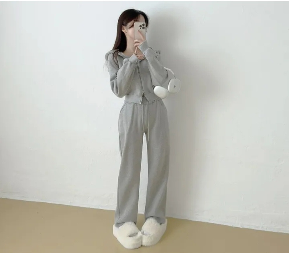 裏起毛ドロストダブルジップパーカー&パンツSET | 詳細画像2