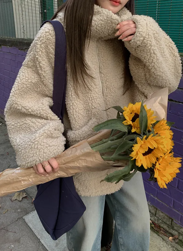 起毛裏地ボアハイネックポケットジャンパー | crushj | 詳細画像1