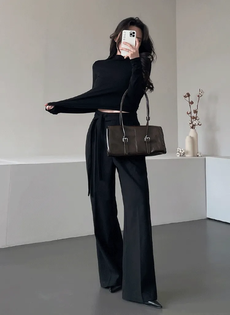 起毛モックネックスリムTシャツ | ganadaran | 詳細画像1