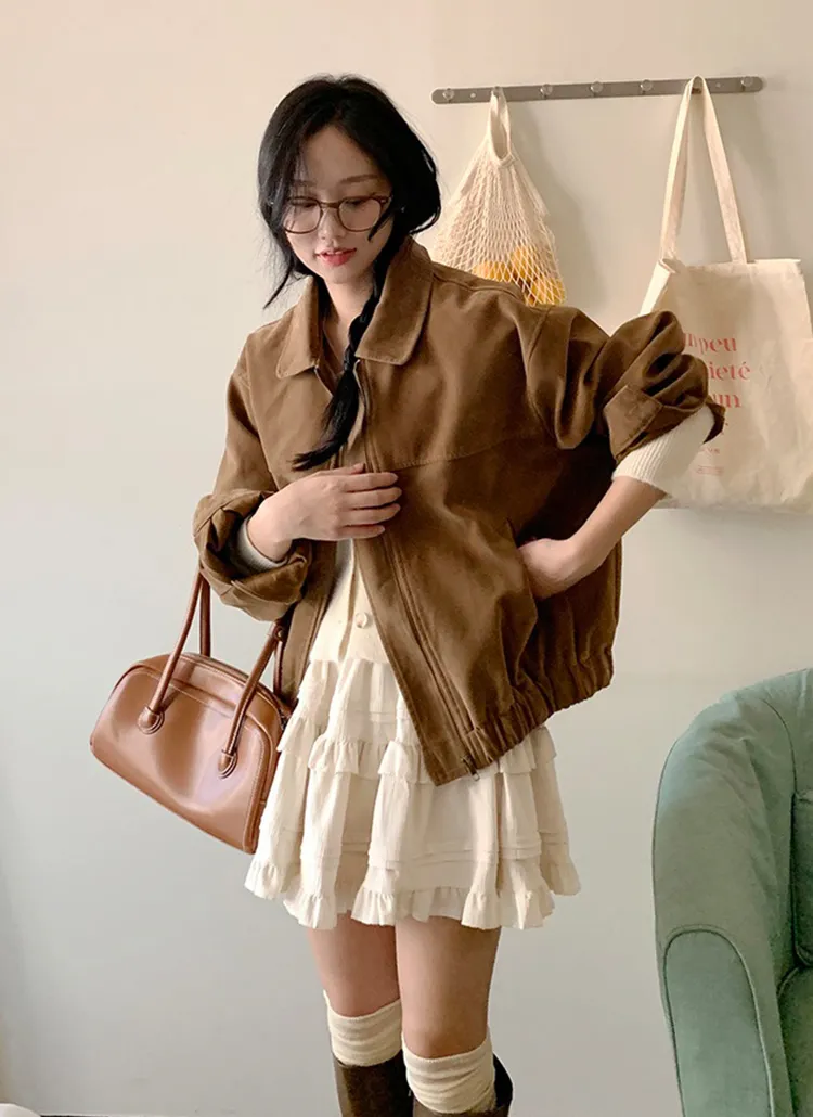 カラーネックスエード調ジャンパー | ladyl | 詳細画像1