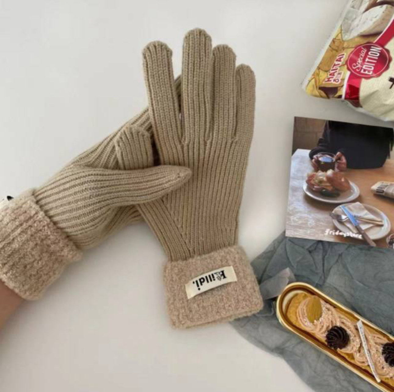*スマホ対応*ラベルブークレロールニット手袋 | 詳細画像14