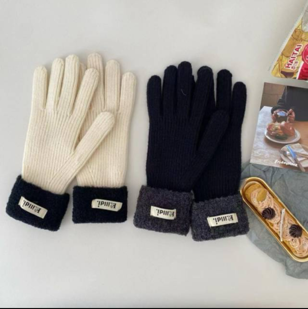 *スマホ対応*ラベルブークレロールニット手袋 | 詳細画像13