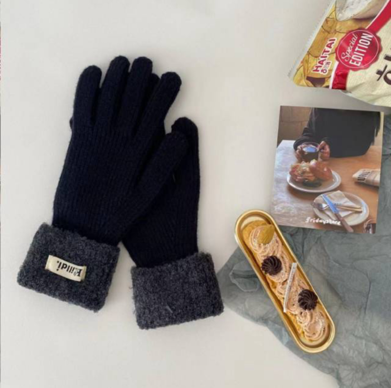 *スマホ対応*ラベルブークレロールニット手袋 | 詳細画像2