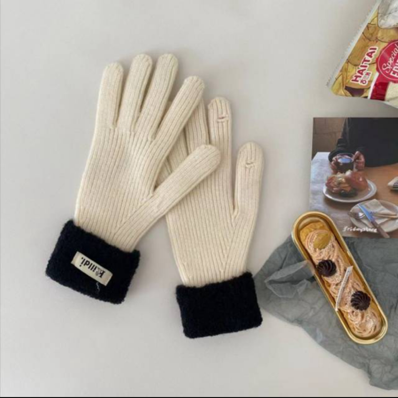 *スマホ対応*ラベルブークレロールニット手袋 | 詳細画像3