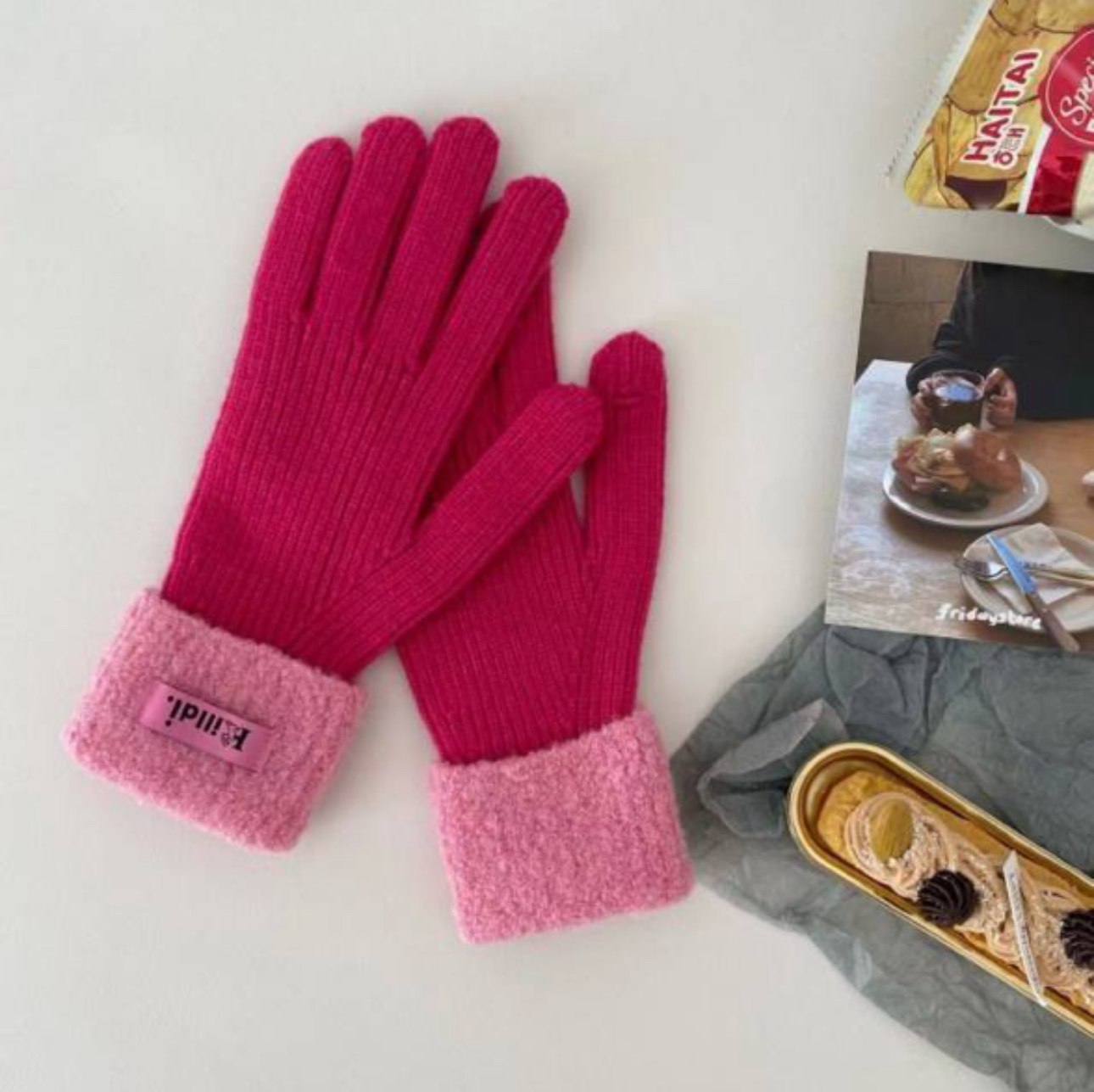 *スマホ対応*ラベルブークレロールニット手袋 | 詳細画像9