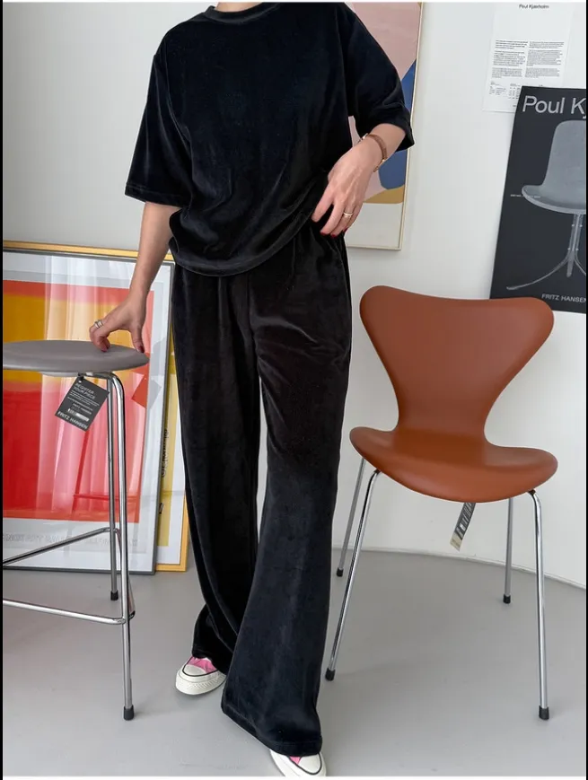 両起毛半袖Tシャツ&ウエストゴムパンツSET | 詳細画像1