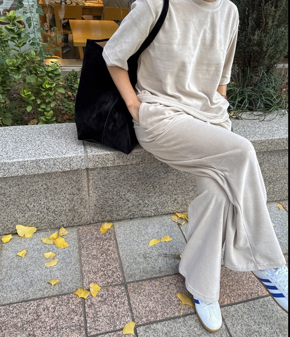 両起毛半袖Tシャツ&ウエストゴムパンツSET | 詳細画像2