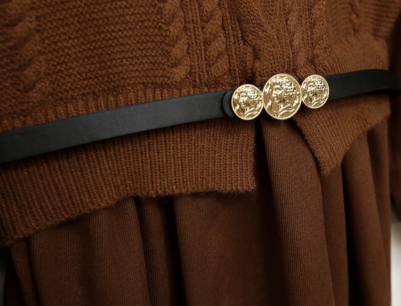 ベルト付スクエアケーブルニットコンビワンピース | 詳細画像17