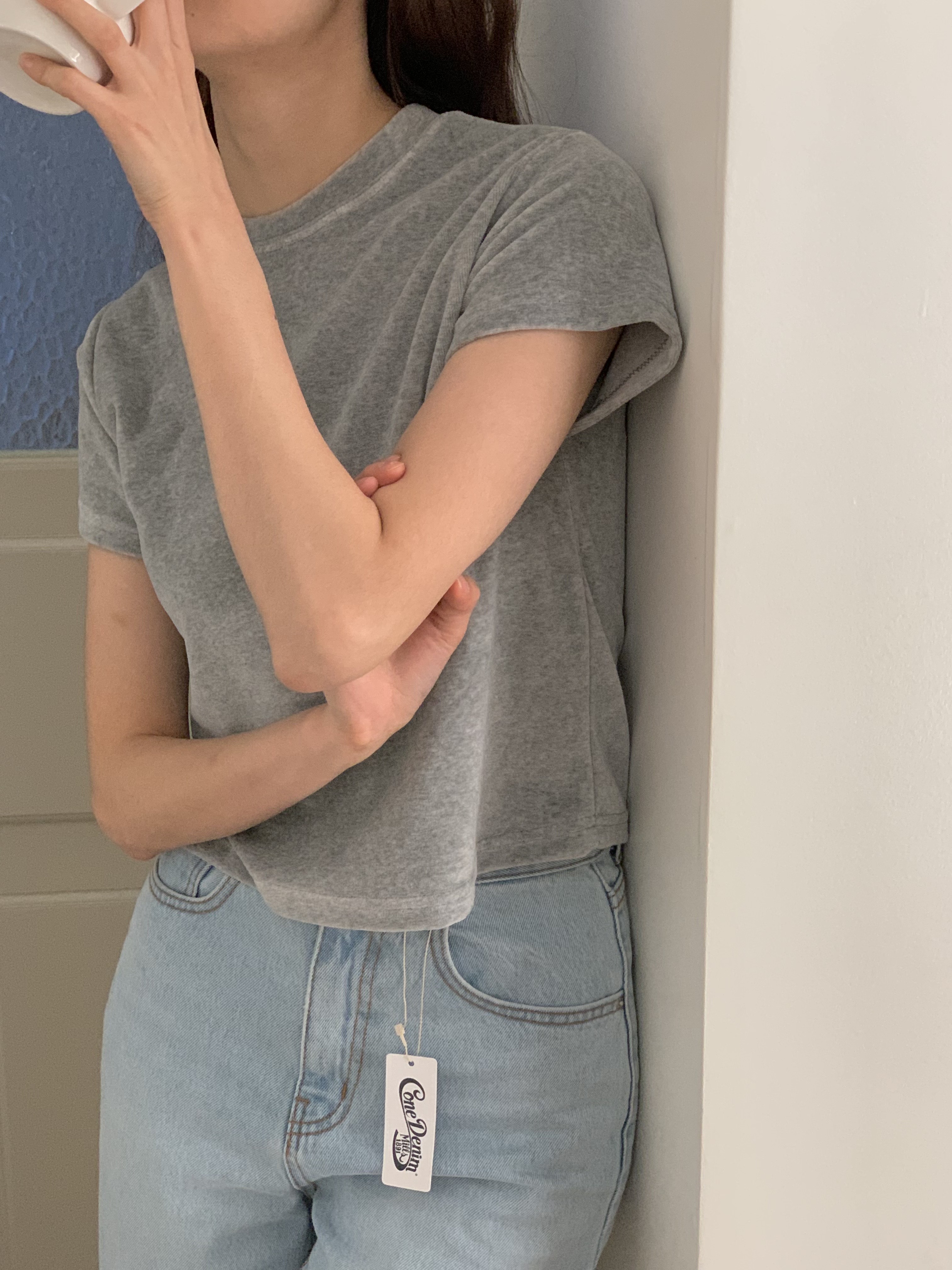起毛クロップド半袖Tシャツ | 詳細画像9