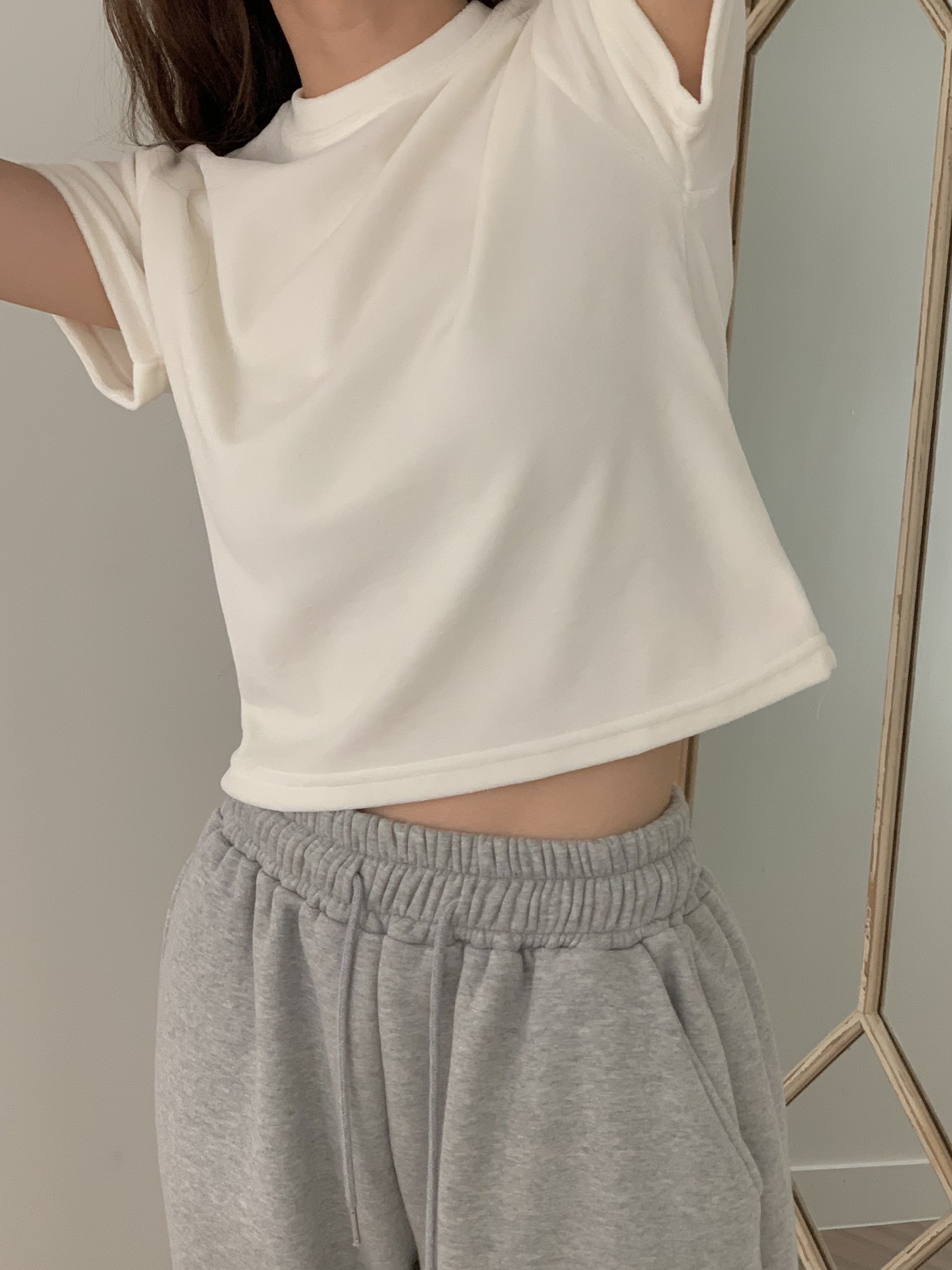 起毛クロップド半袖Tシャツ | 詳細画像4