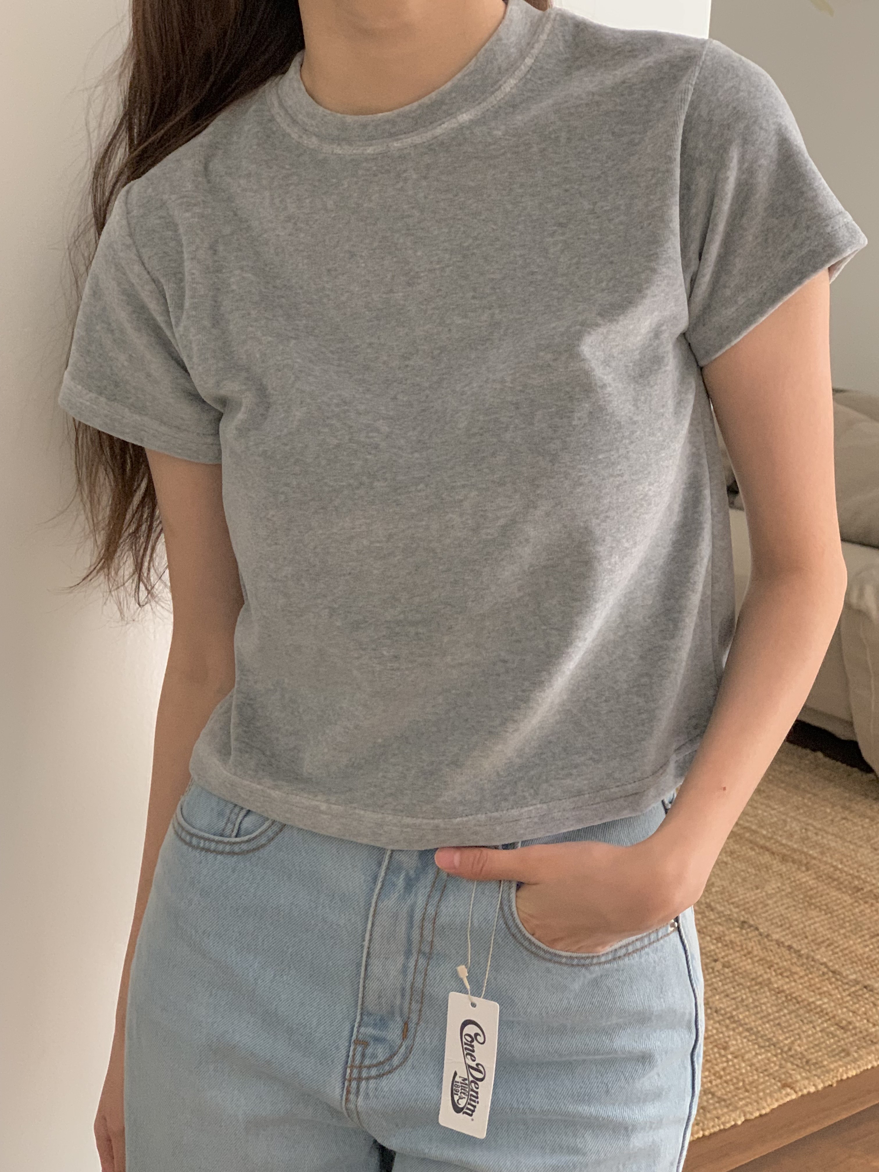 起毛クロップド半袖Tシャツ | 詳細画像3