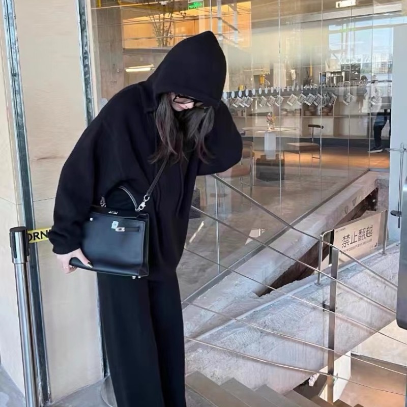 ドロストフードスリットルーズニット&スカートSET | 詳細画像3