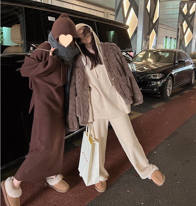 ドロストフードスリットルーズニット&スカートSET | 詳細画像2