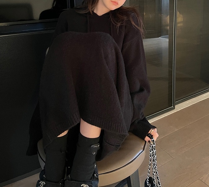 ドロストフードスリットルーズニット&スカートSET | 詳細画像6