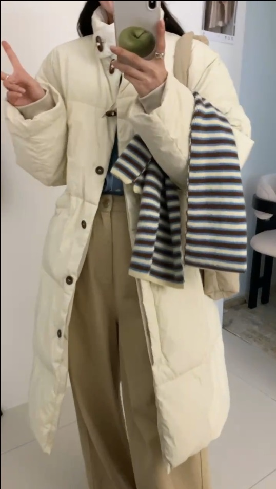 トグルボタンハイネックダウンロングコート | 詳細画像3