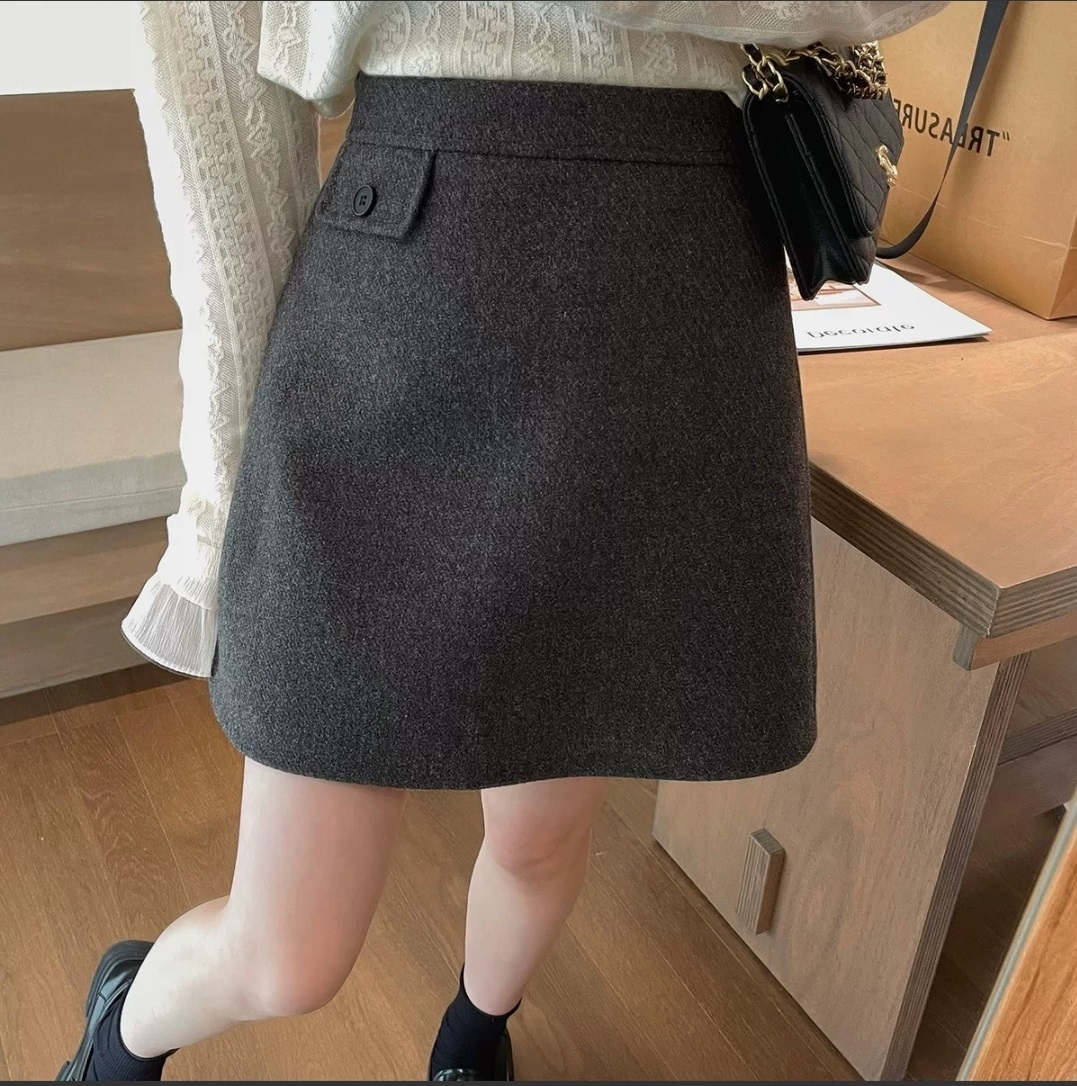 パンツ裏地ウール混フラップミニスカート | 詳細画像2