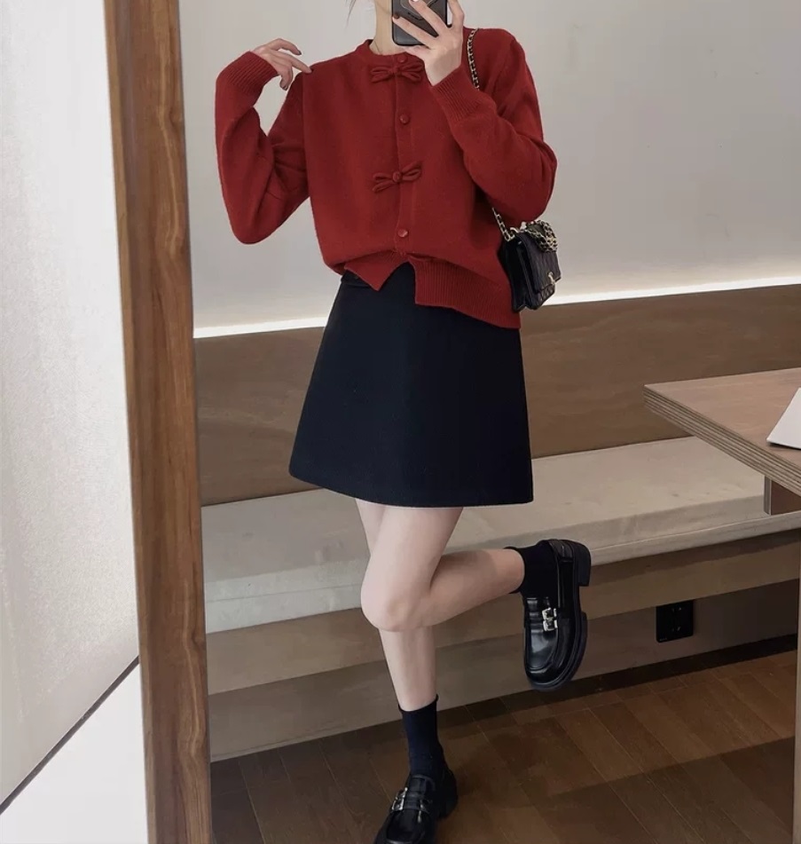 パンツ裏地ウール混フラップミニスカート | 詳細画像17