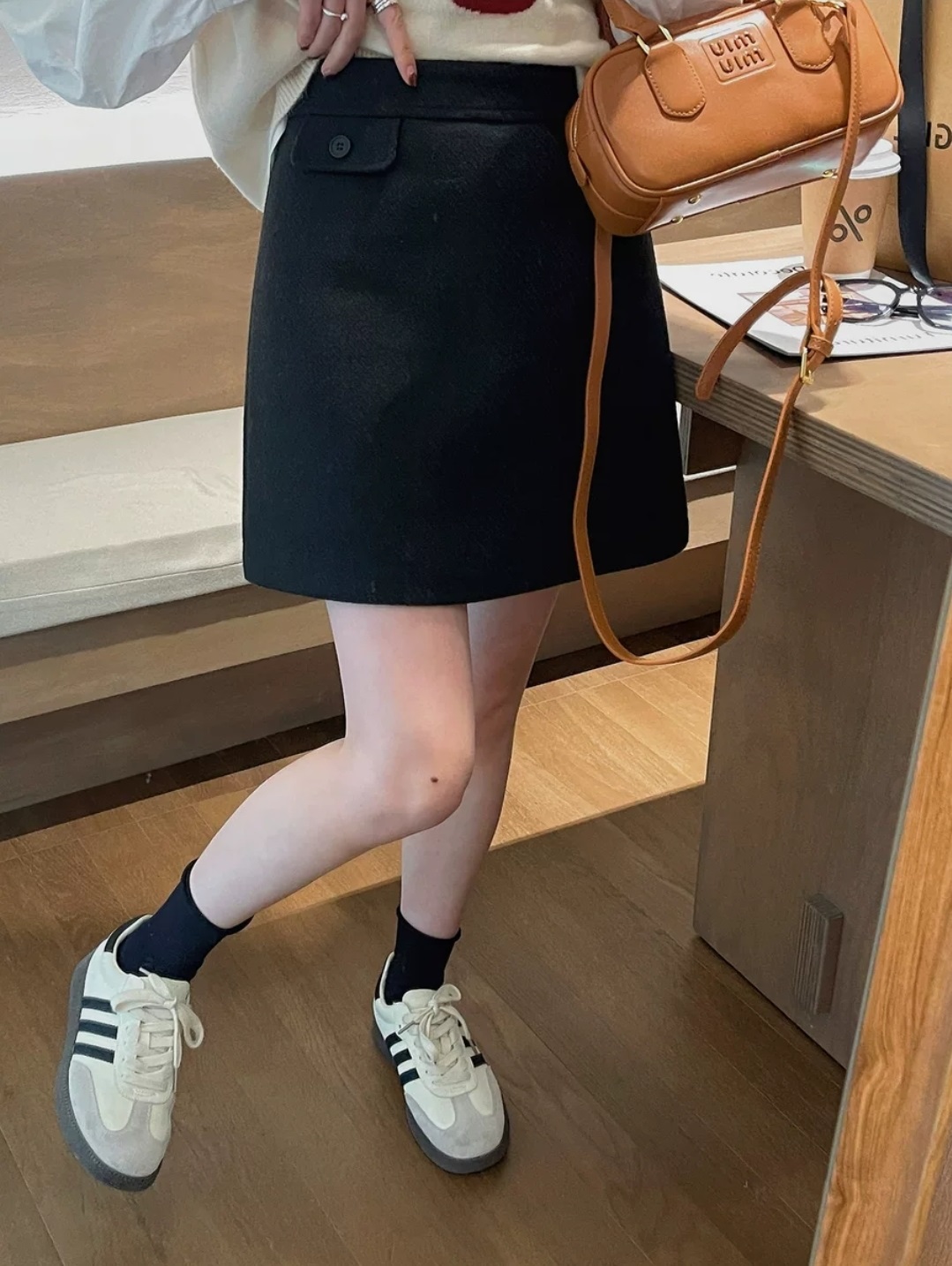 パンツ裏地ウール混フラップミニスカート | 詳細画像20