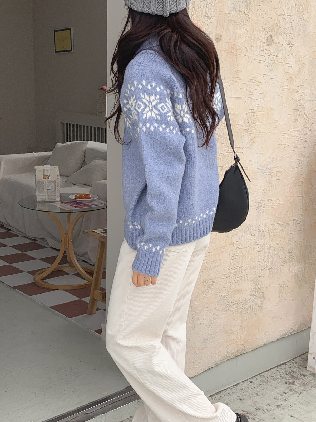 ウール混スノーノルディックダブルジップカーディガン | 詳細画像7