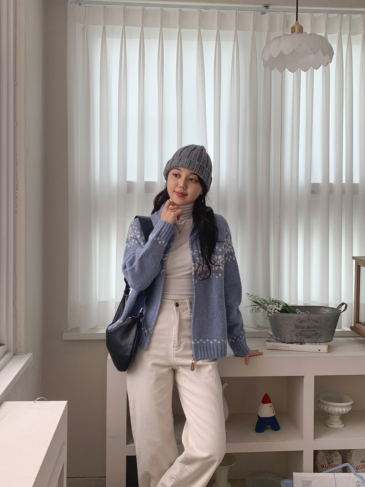 ウール混スノーノルディックダブルジップカーディガン | 詳細画像8