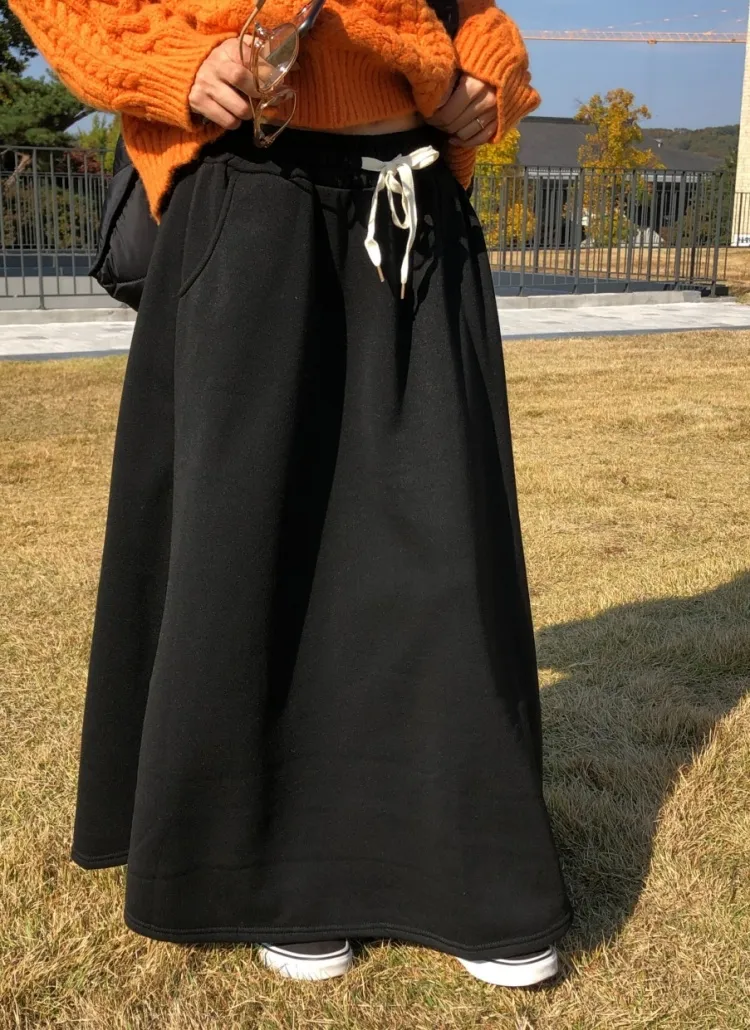 裏起毛ドロストマキシスウェットスカート | mandarinetree | 詳細画像1
