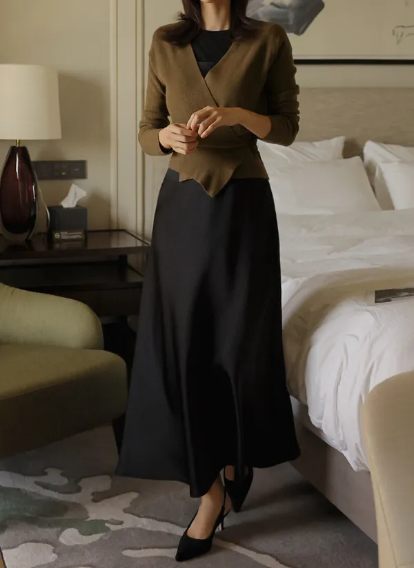 サイドボタンラップカーディガン | aboutsome | 詳細画像1