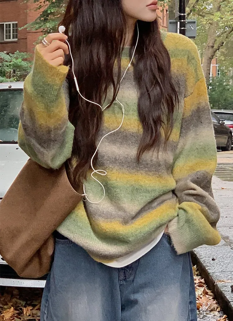 バックミニ刺繍グラデミックスニット | hotping | 詳細画像1