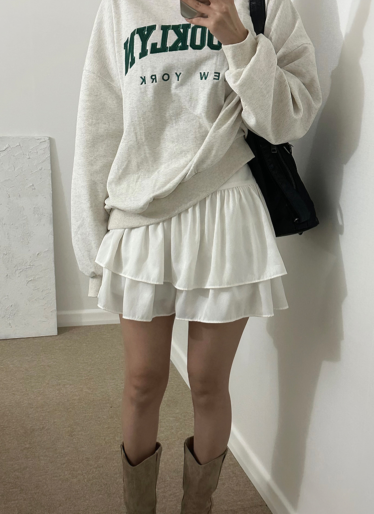 パンツ裏地サテンミニティアードスカート | レディースファッション