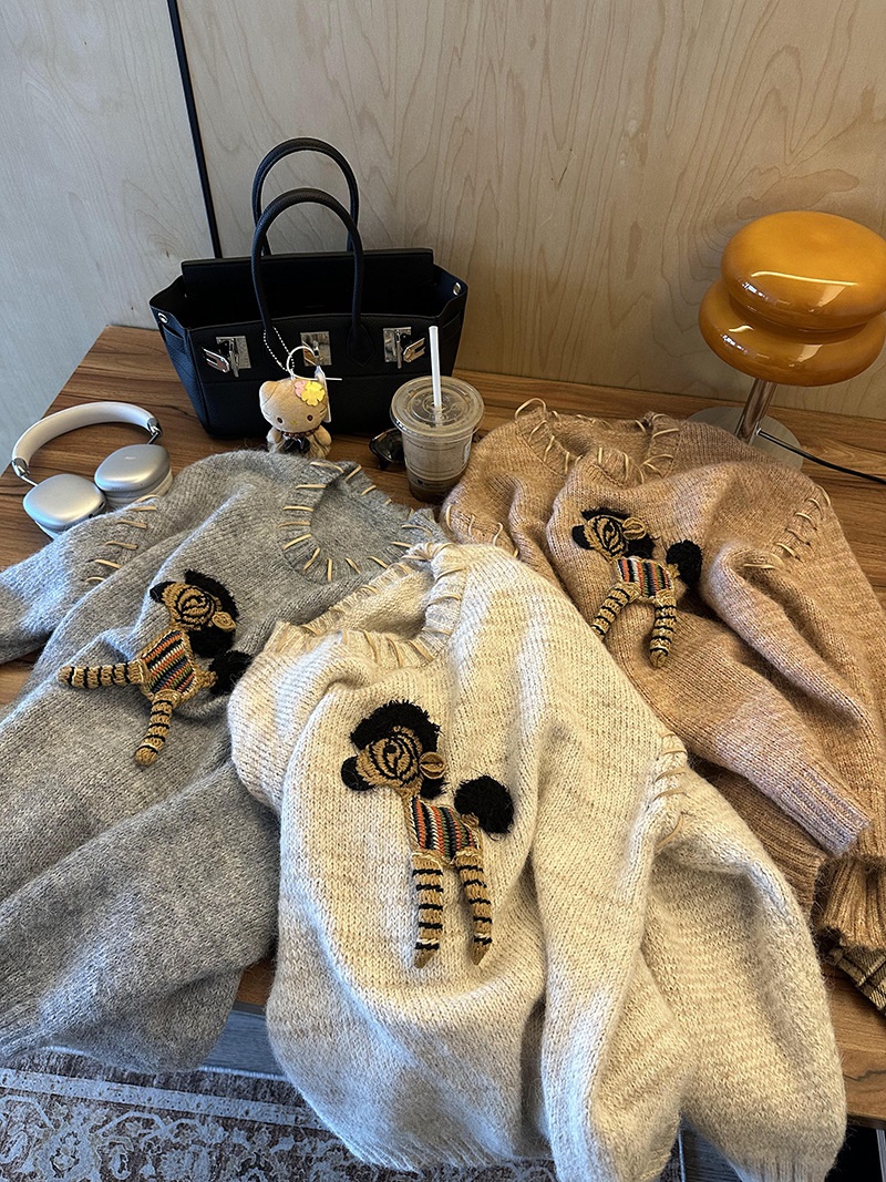 ホースモチーフレースアップルーズニット | 詳細画像2